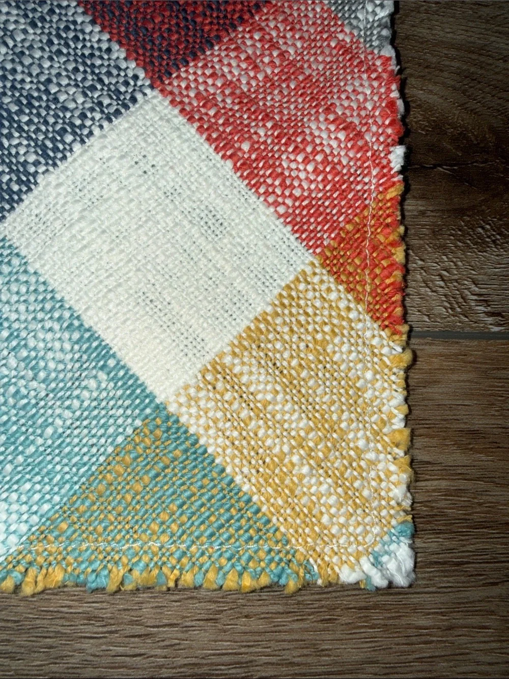 Multi-Color Plaid Weaved Placemats cotton - Set of 4